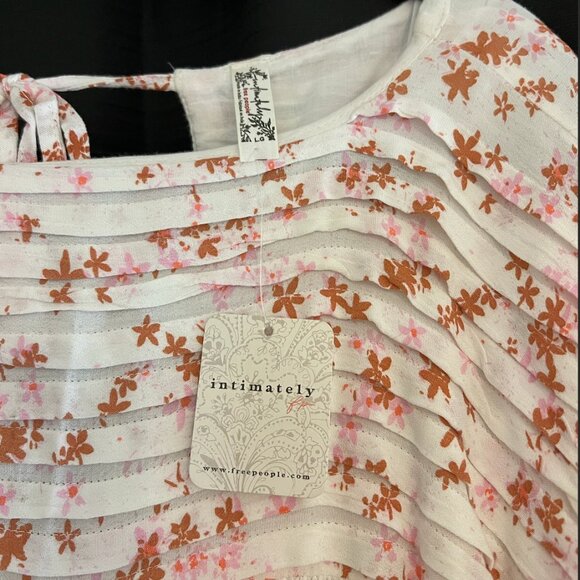 NWT Free People Dessa Woven Floral Bodysuit - Ivory Combo - Picture 7 of 7